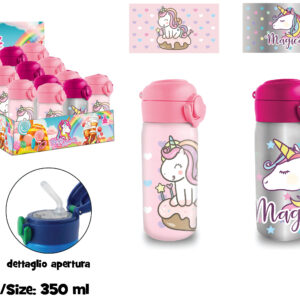 BORRACCIA TERMICA ACCIAIO INOX CON CANNUCCIA 350 ML UNICORNO